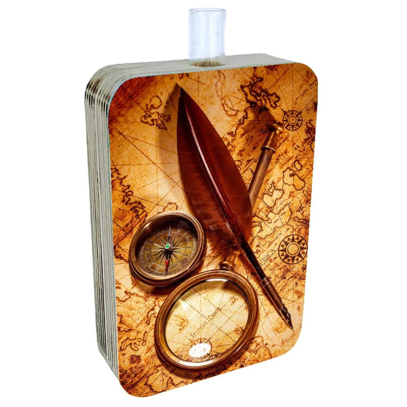 گلدان دکوری طرح دو رو مدل نقشه کهن کد FPW254