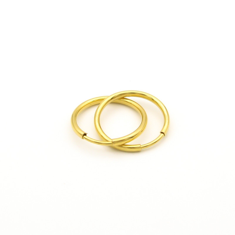 گوشواره حلقه‌ای طلا 18 عیار زنانه طلای کامک مدل گرد - 2