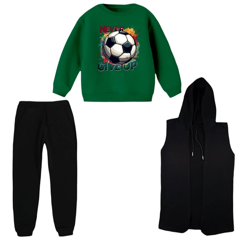 ست 3 تکه لباس راحتی بچگانه مدل توپ فوتبال  