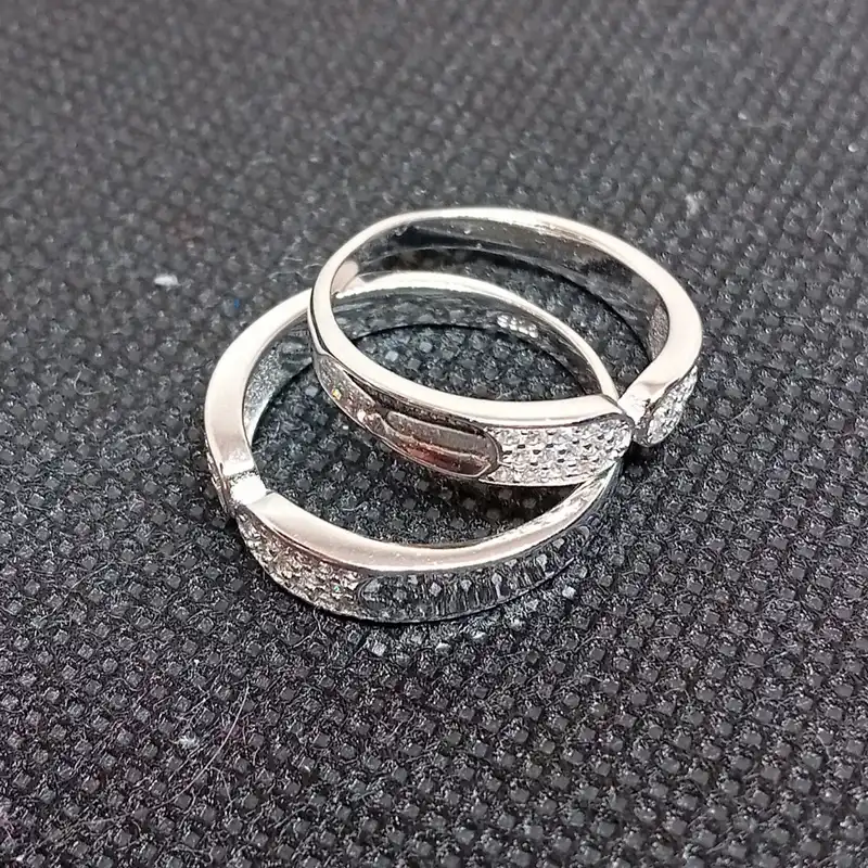 ست انگشتر نقره زنانه و مردانه گالری شمرون مدل رادیوم