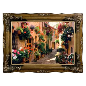 تابلو فرش ماشینی طرح کوچه گل کد ۷۳۸۳