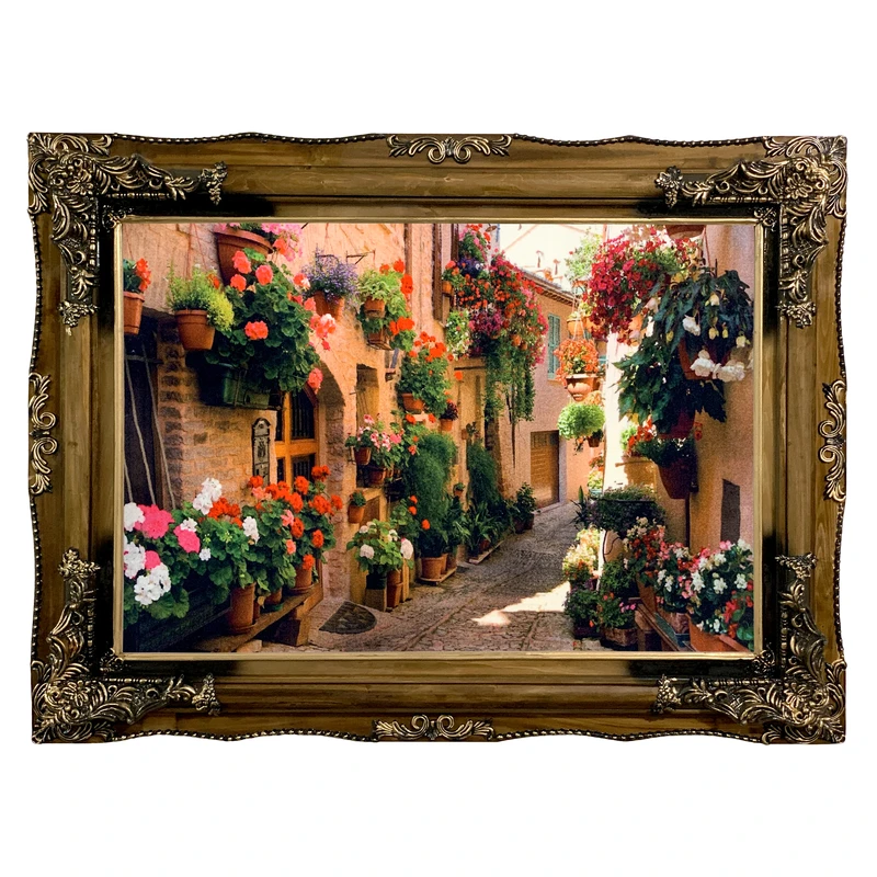 تابلو فرش ماشینی طرح کوچه گل کد ۷۳۸۳