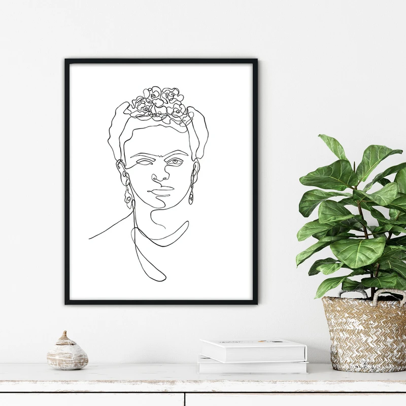 تابلو آتریسا طرح لاین آرت مدرن مدل ATFL146 فریم مشکی