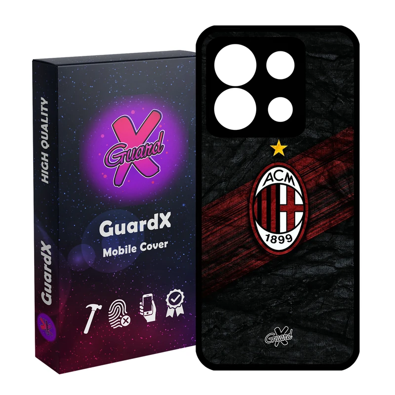 کاور گارد ایکس طرح AC Milan مدل Glass10057 مناسب برای گوشی موبایل شیائومی Redmi Note 13 5G
