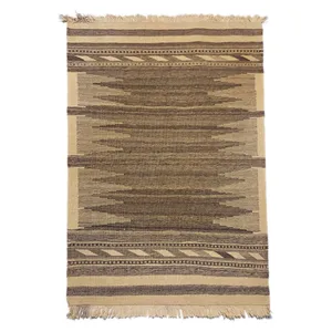 گلیم دستبافت یک و نیم متری طرح خودرنگ دکوراتیو کد 1501004