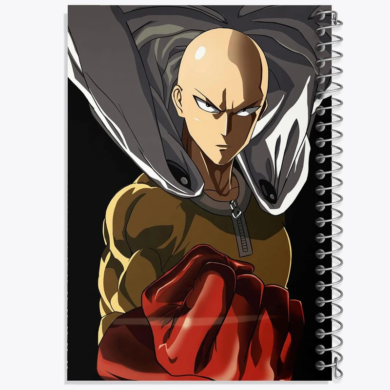 دفتر ژورنال نویسی 50 برگ خندالو مدل نقطه ای طرح سایتاما انیمه مرد تک مشتی One Punch Man کد 10518