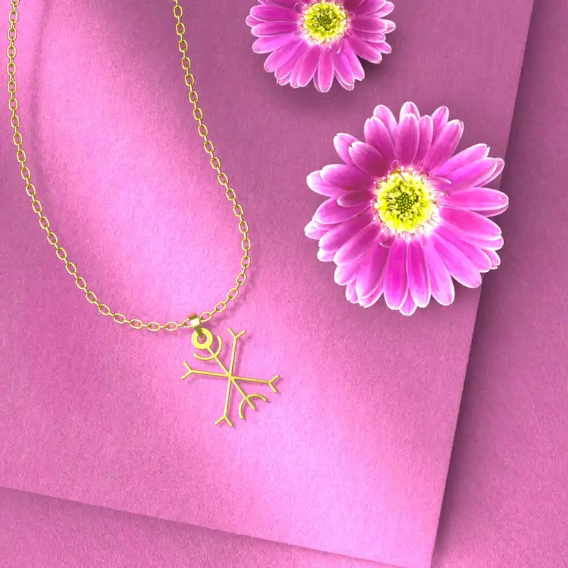 گردنبند طلا 18 عیار زنانه مدوپد مدل هندسی کد F3-1-1053