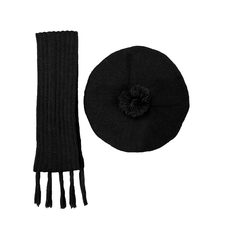 ست کلاه و شال گردن بافتنی بچگانه مدل فرانسوی کد C4