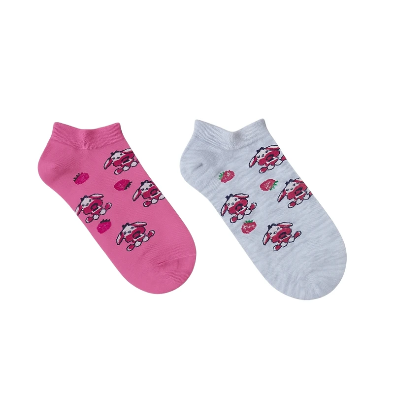 جوراب ساق کوتاه دخترانه مدل 401002AD2 بسته 2 عددی 