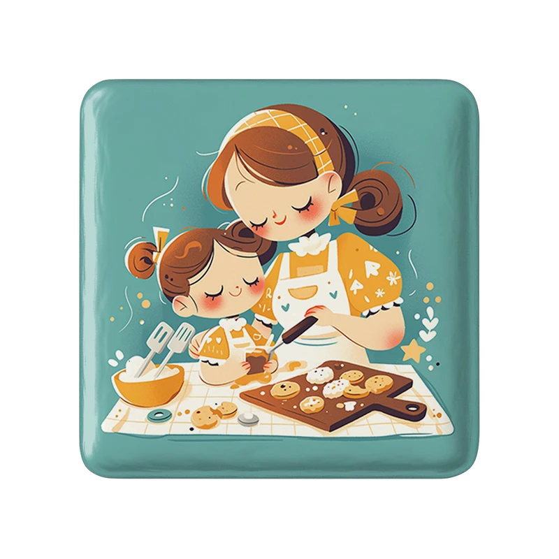 مگنت خندالو طرح کیک و شیرینی پزی مدل مربعی کد 36664