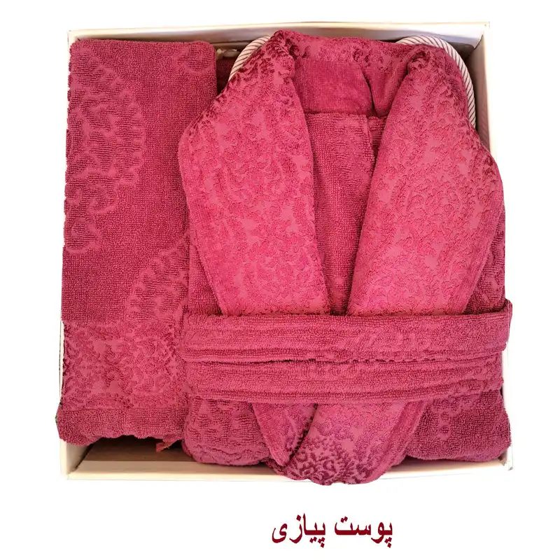 سرویس حوله پالتویی 4 تکه الماس طرح سلطنتی کد pp-403 سایز 125 سانتی متر