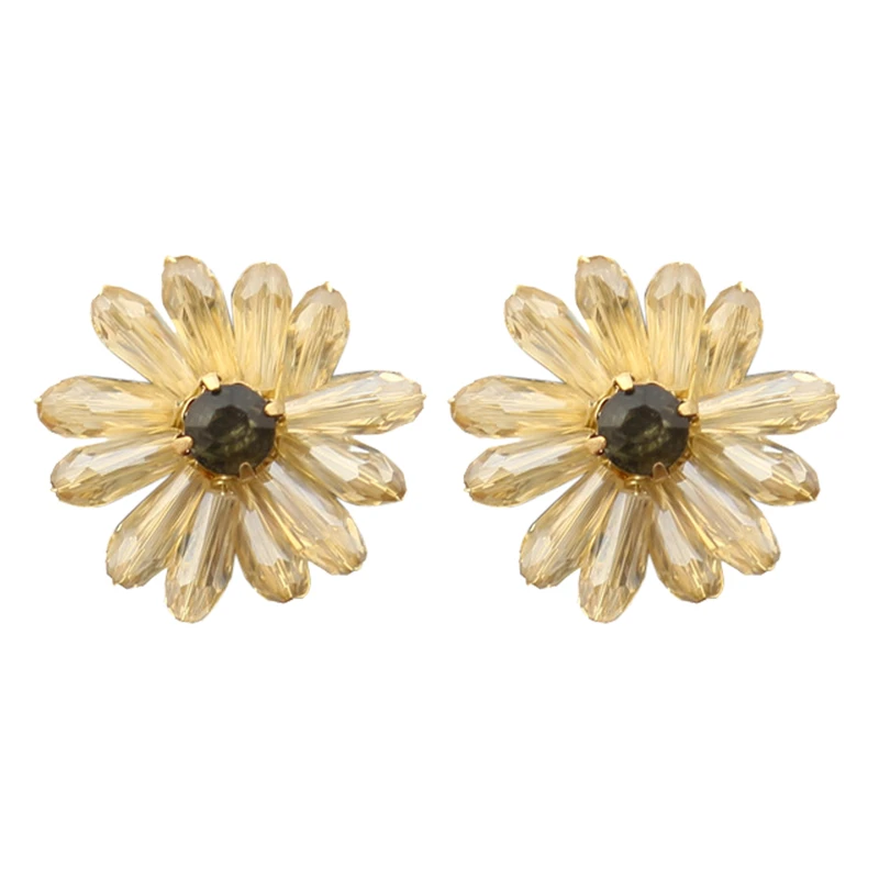 گوشواره زنانه روکسی مدل گل بابونه میناکاری کد 48-14