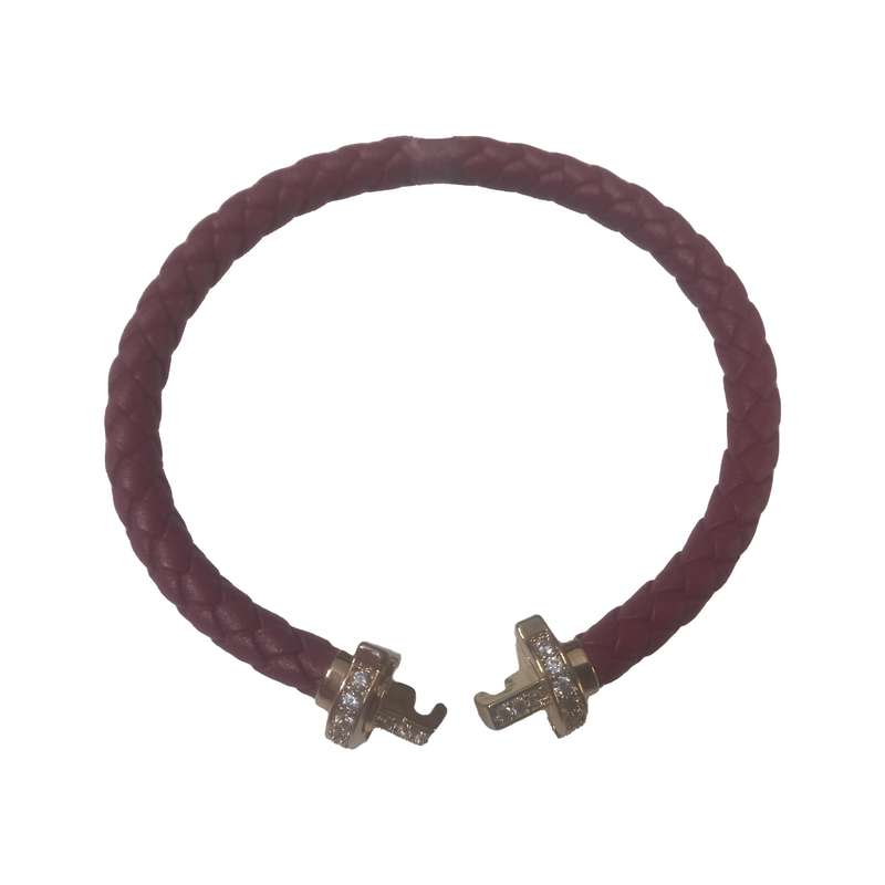 دستبند دخترانه مدل چرمی بافته