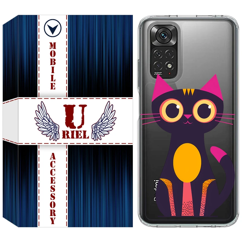 کاور یوریل مدل Clear کد 46 طرح گربه مناسب برای گوشی موبایل شیائومی Redmi Note 11 4G / Redmi Note 11S