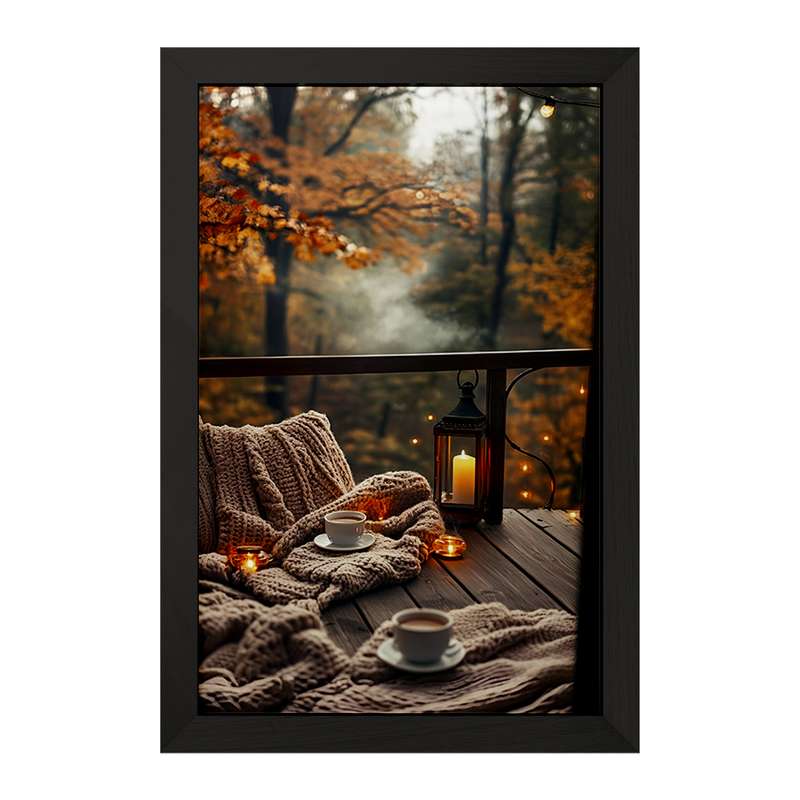 تابلو خندالو مدل منظره ی پاییزی کد F7356