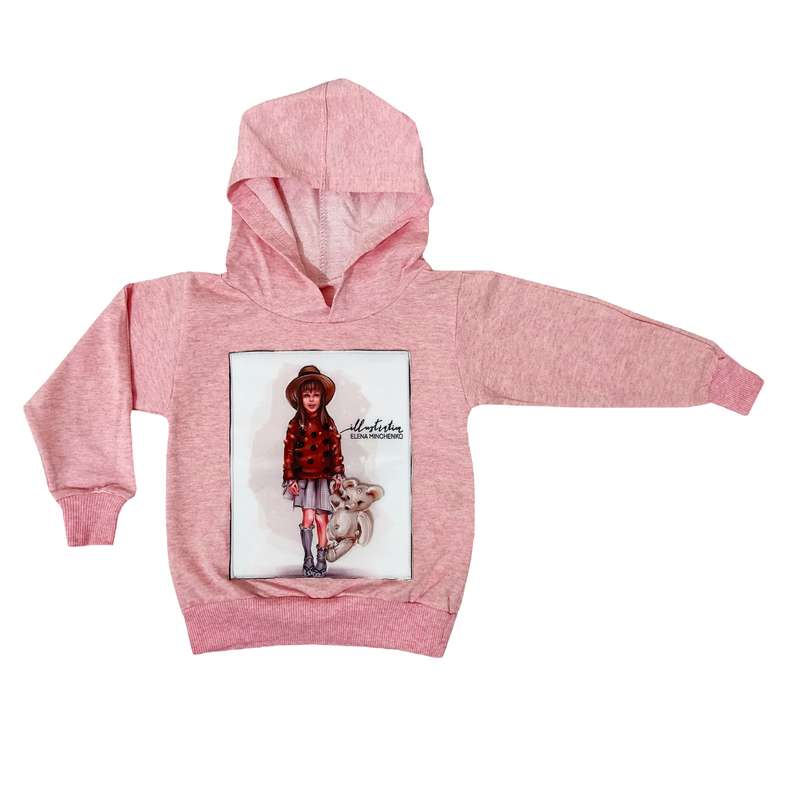 هودی دخترانه مدل خرس و دختر کد 884859