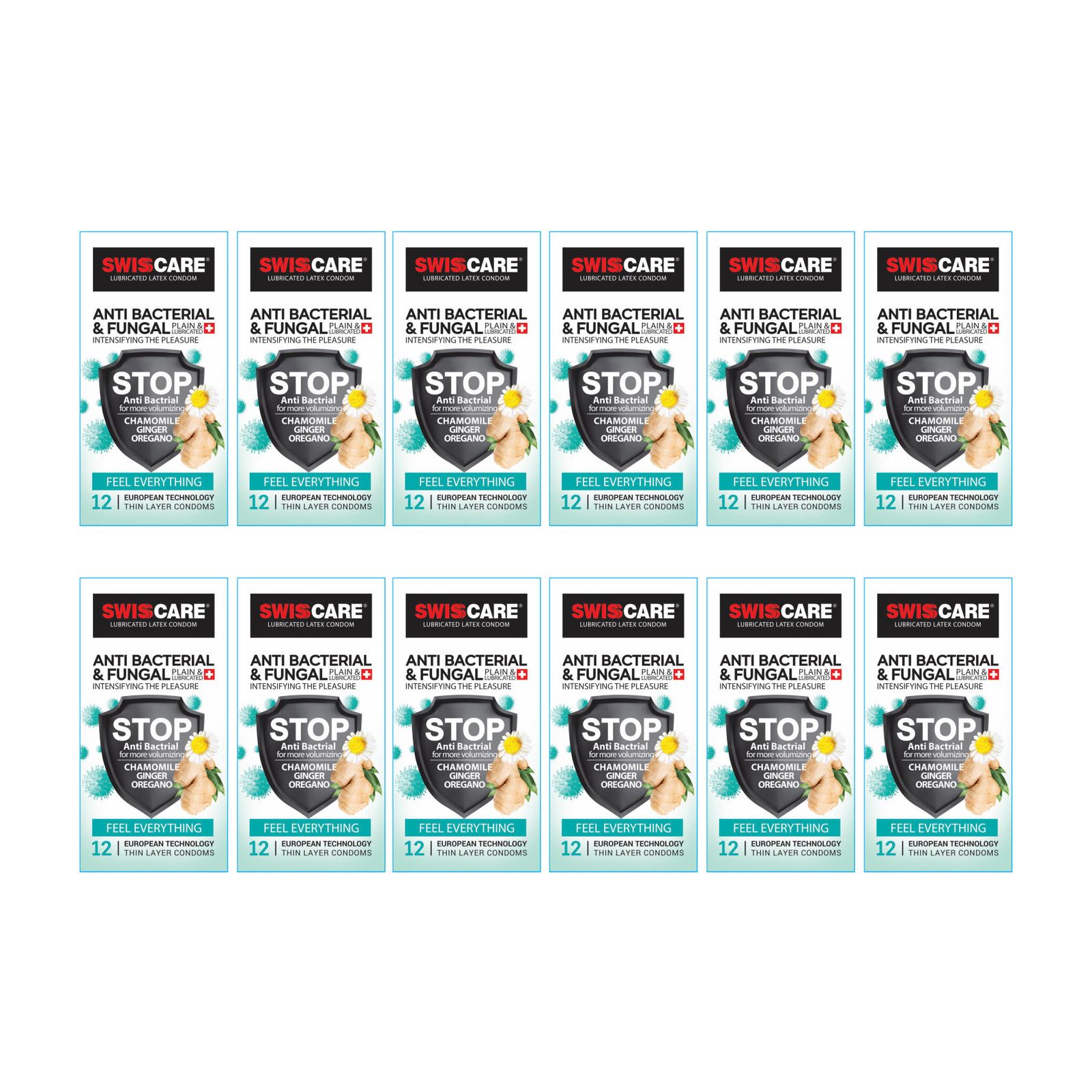 کاندوم سوئیس کر مدل ANTI BACTERIAL مجموعه 12 عددی