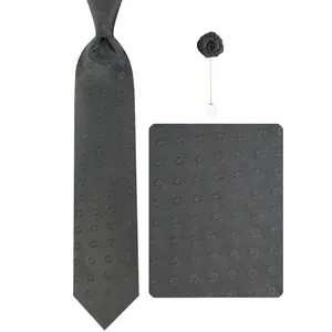      ست کراوات و دستمال جیب و گل کت مردانه جیان فرانکو روسی مدل GF-F877-BK