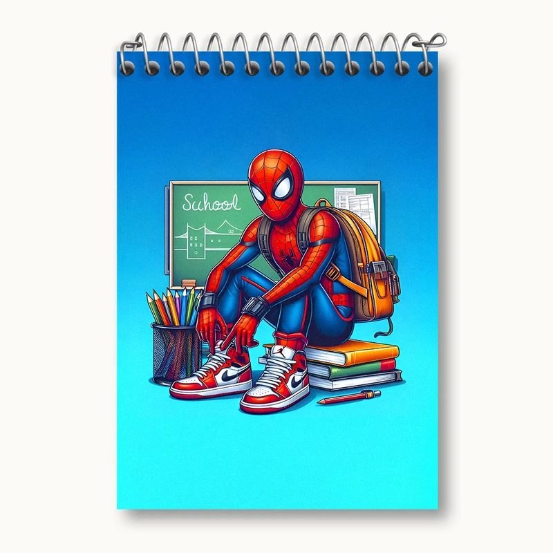 دفتر یادداشت 50 برگ خندالو طرح مرد عنکبوتی (Spider Man) کد N4618