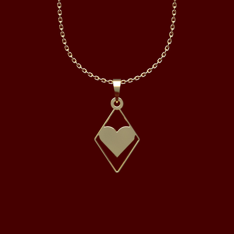 گردنبند طلا 18 عیار زنانه مدوپد مدل قلب کد MM2-1-1238