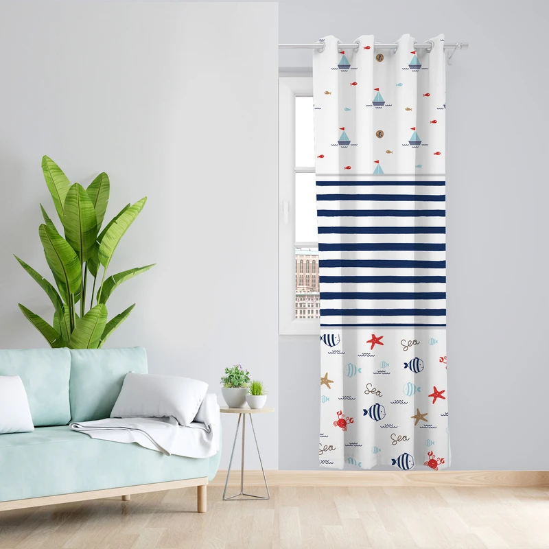 پرده طرح کودک مدل مخمل پانچی کد L 1029 Z سایز 140x200 سانتی متر