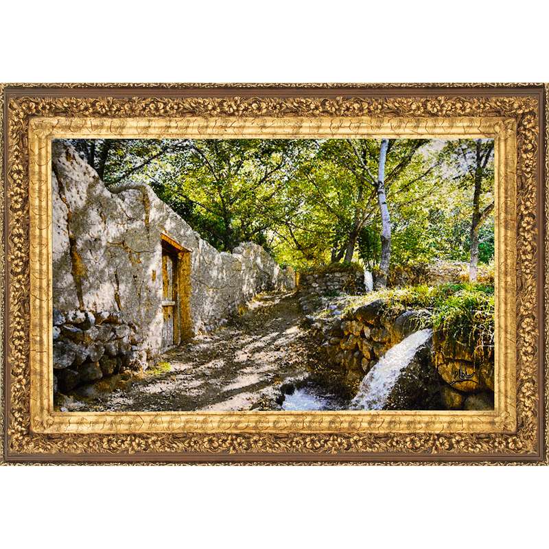 تابلو فرش دستباف فرش میرنظامی مدل منظره کوچه باغ کد 864