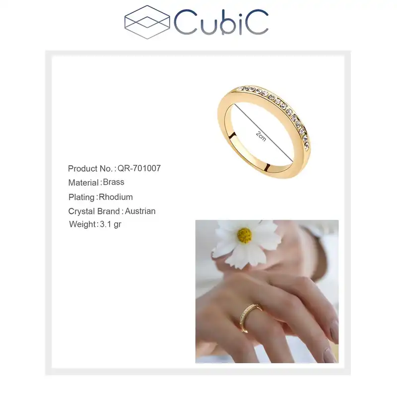 انگشتر زنانه کوبیک مدل QR-701007