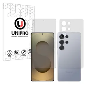 محافظ صفحه نمایش مات یونی پرو مدل Star 5 مناسب برای گوشی موبایل سامسونگ Galaxy S25 Ultra به همراه محافظ پشت گوشی