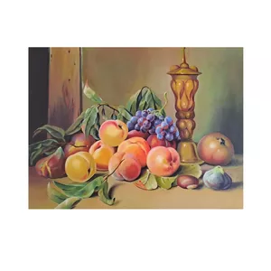 تابلو نقاشی رنگ روغن مدل میز میوه کد 110