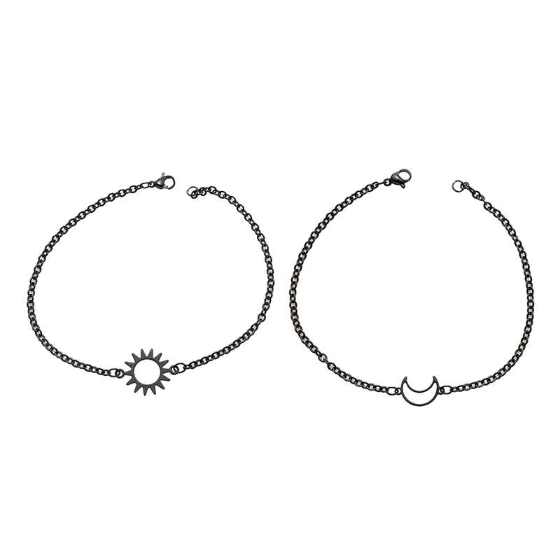 دستبند دلنار گالری مدل ماه و ستاره مکمل مجموعه 2 عددی