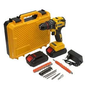 دریل پیچ گوشتی شارژی چکشی 13 میلیمتری 128 ولت دلیکس کد ZRDBRSH مجموعه 50 عددی