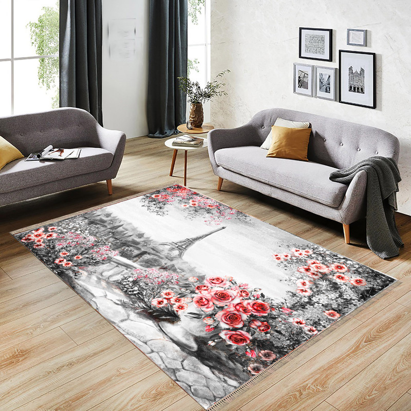 فرش پارچه ای مدل ترمزدار طرح بهار ایفل