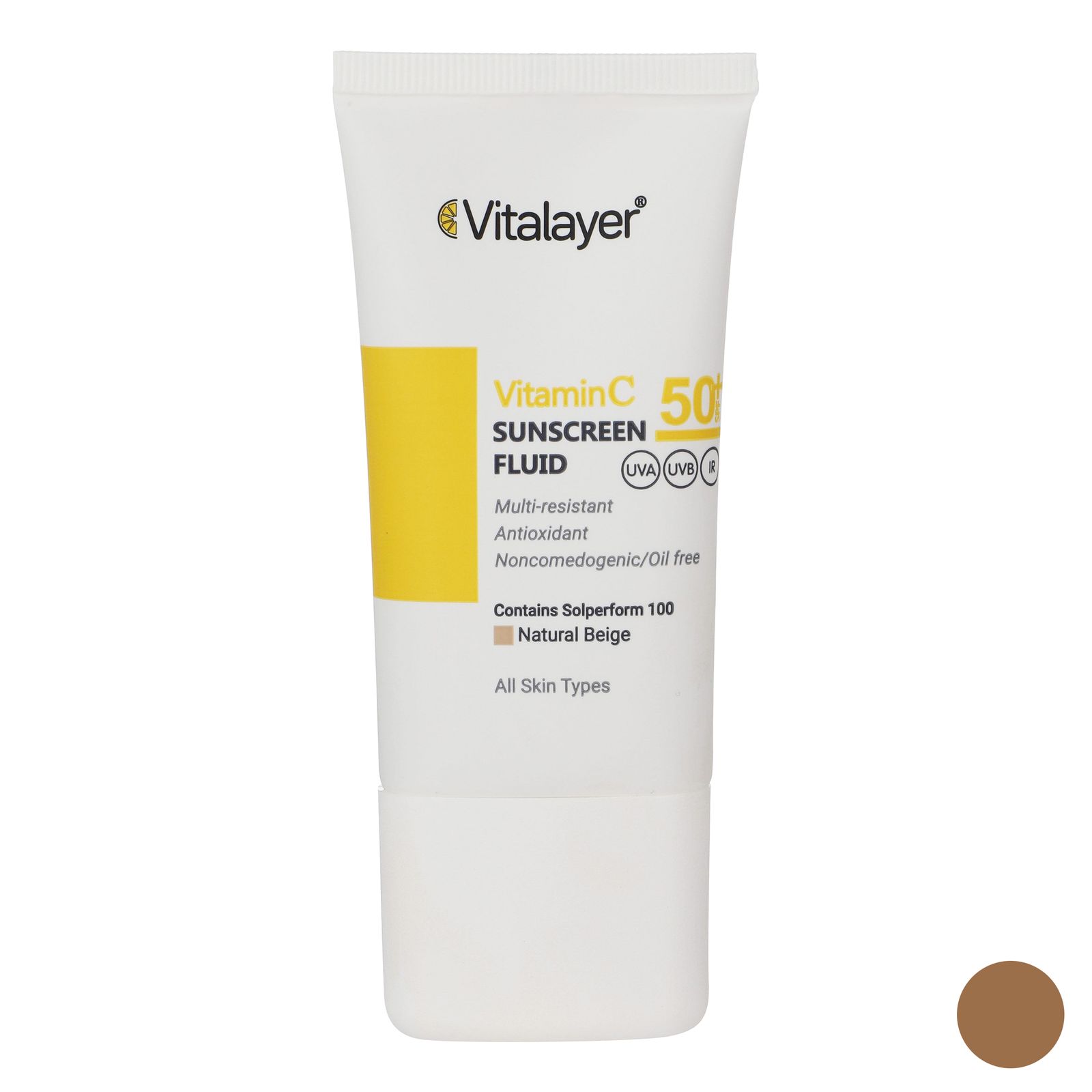 کرم ضد آفتاب رنگی ویتالیر SPF 50 مدل Vitamin C ‌مناسب انواع پوست حجم 50 میلی‌لیتر -  - 1