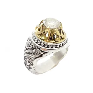 انگشتر نقره مردانه مدل موزانایت کد 12251