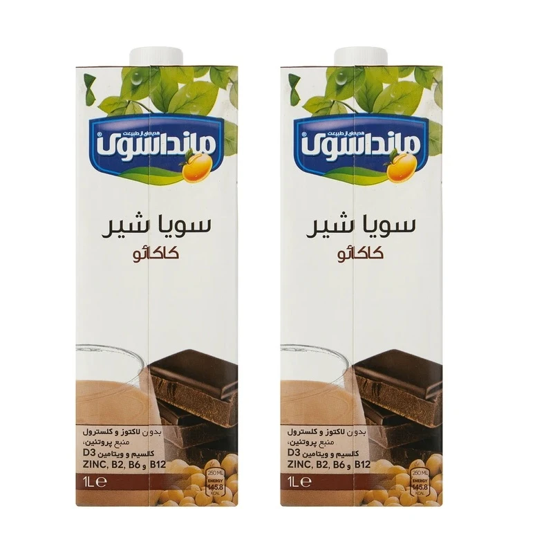 شیرسویا غیرلبنی کاکائو مانداسوی 1000 میلی لیتر - بسته 2 عددی