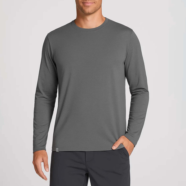 تی شرت آستین بلند مردانه باینت مدل 513-18 رنگ طوسی