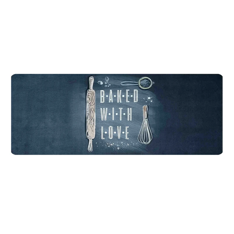 پادری مدل فرشینه آشپزخانه فانتزی طرح آشپزی باعشق کد LO-199 سایز 50*150 سانتی متر مناسب برای فضای داخلی