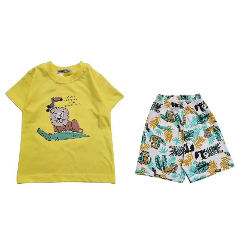 ست تی شرت و شلوارک پسرانه مدل هاوایی