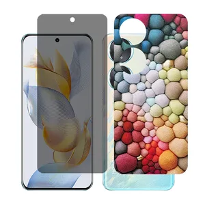 Glass together model privacy screen protector suitable for Honor 70 mobile phone with back cover sticker