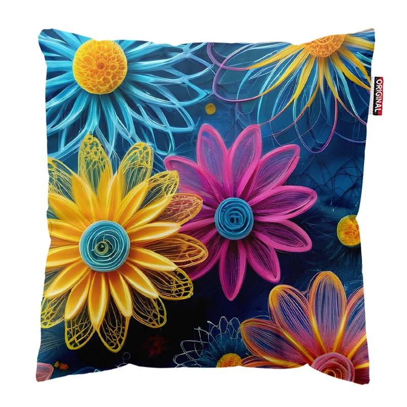  کوسن پاد آفرین طرح گل کد 1378 سایز 30*30 سانتی متر