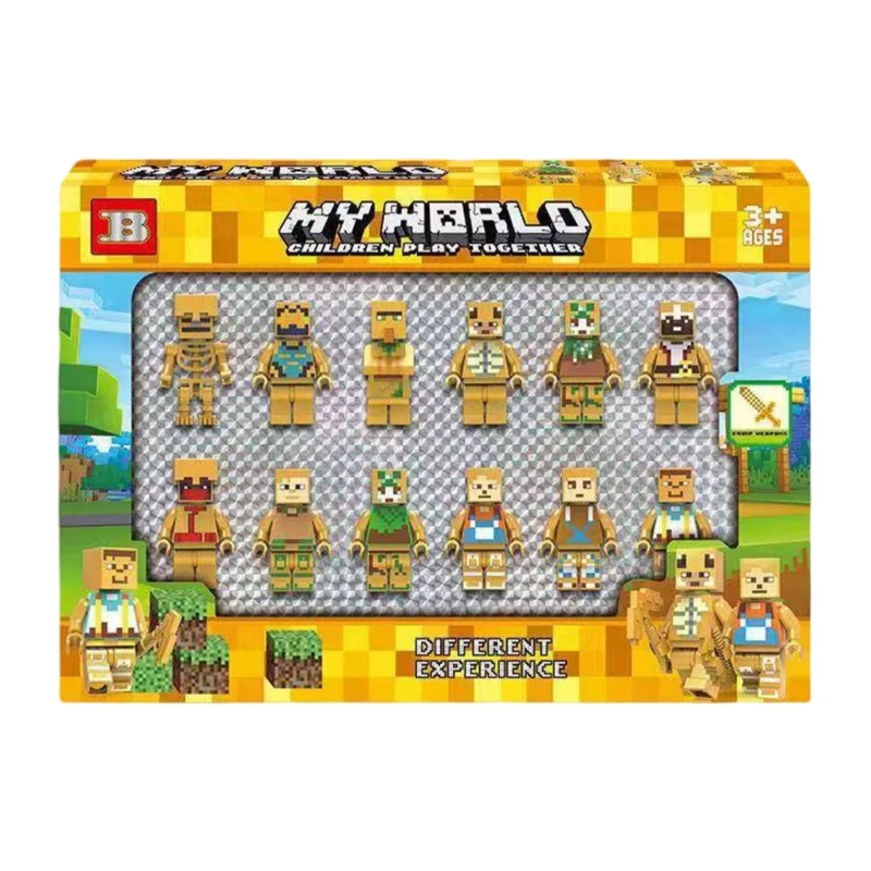 اکشن فیگور مدل ماینکرافت طرح اسکین مجموعه 12 عددی