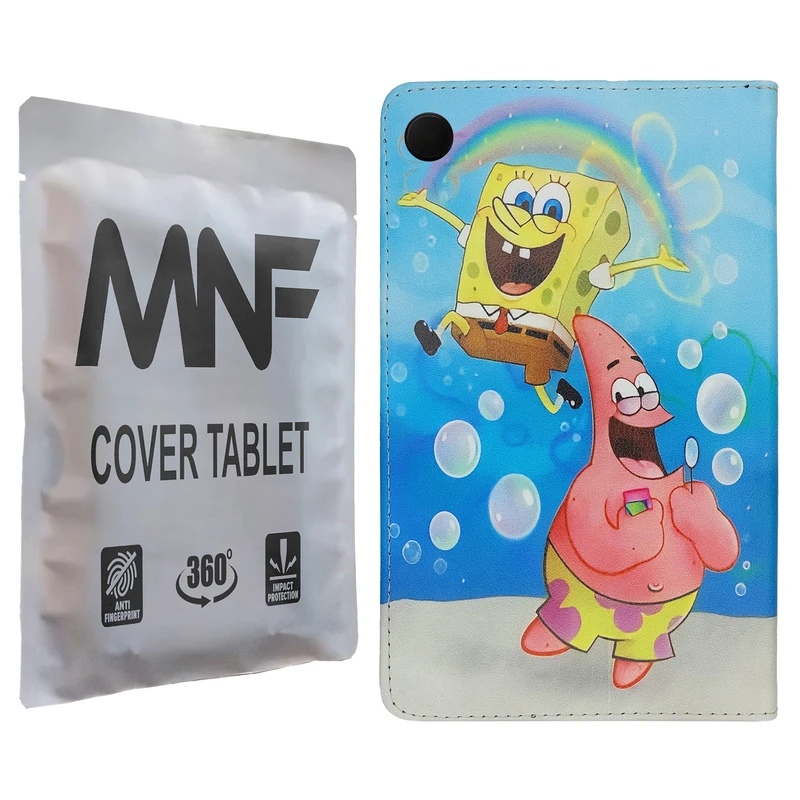 کیف کلاسوری ام ان اف طرح باب اسفنجی و پاتریک کد M-363 مناسب برای تبلت سامسونگ Galaxy Tab A9 / X115