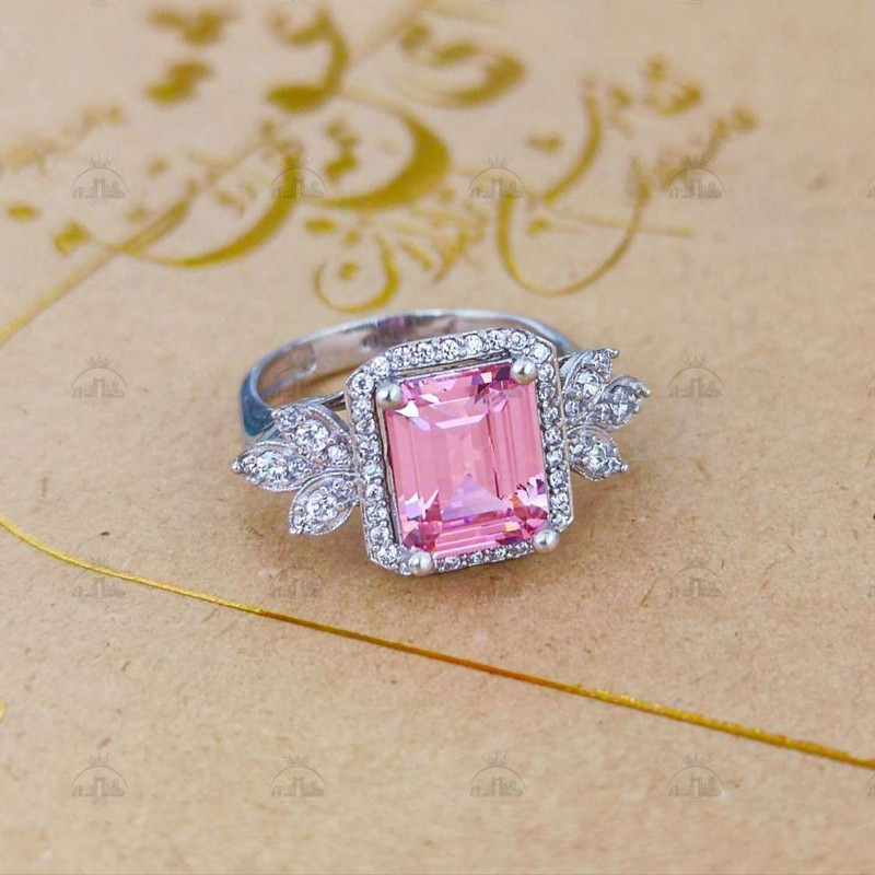 انگشتر نقره زنانه مدل امرالدکات نگین BARF 22