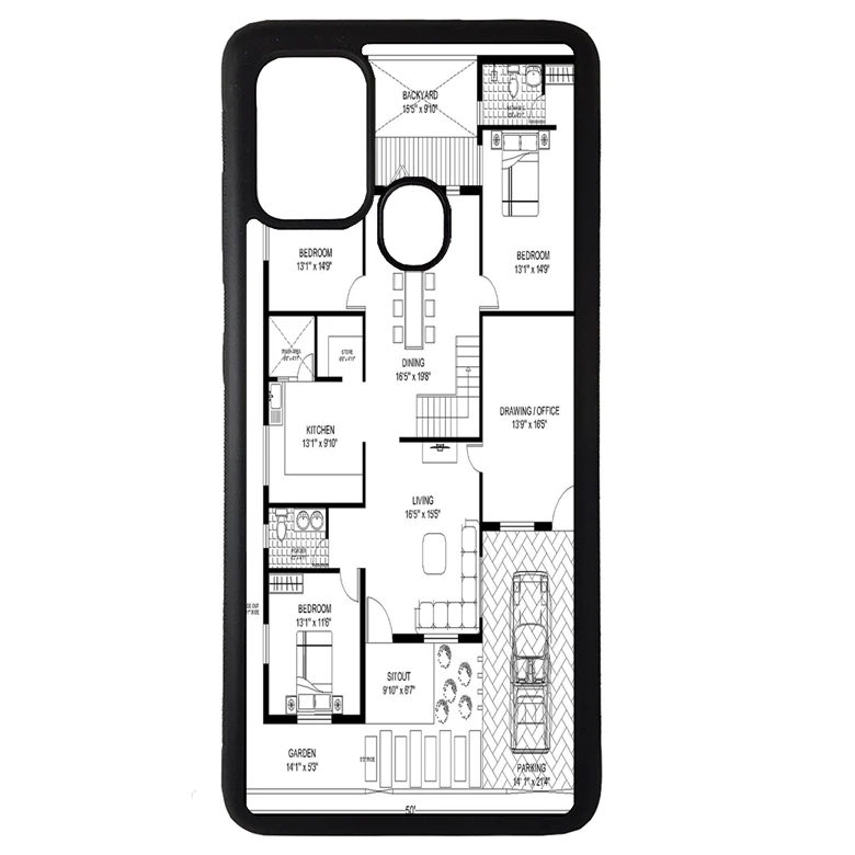 کاور طرح نقشه ساختمان مناسب برای گوشی موبایل سامسونگ galaxy m30s