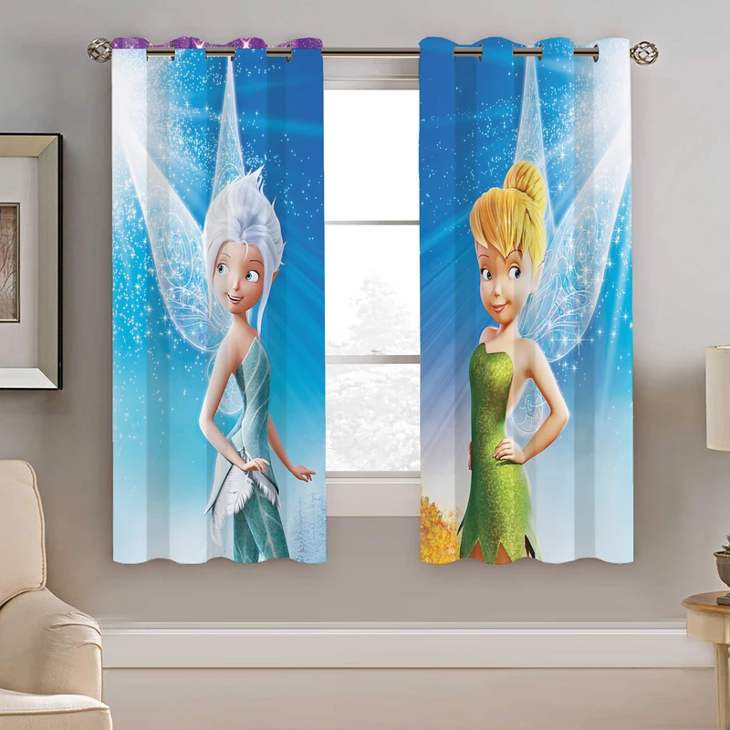 پرده نیروانا طرح انیمیشن تینکربل کودک مدل مخمل کد 4811 سایز 140×200 سانتی متر