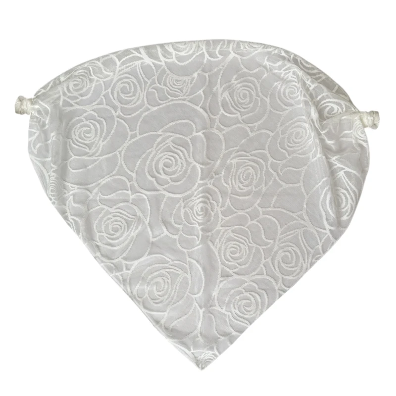 مینی اسکارف زنانه مدل سه گوش توری گل گلی برجسته