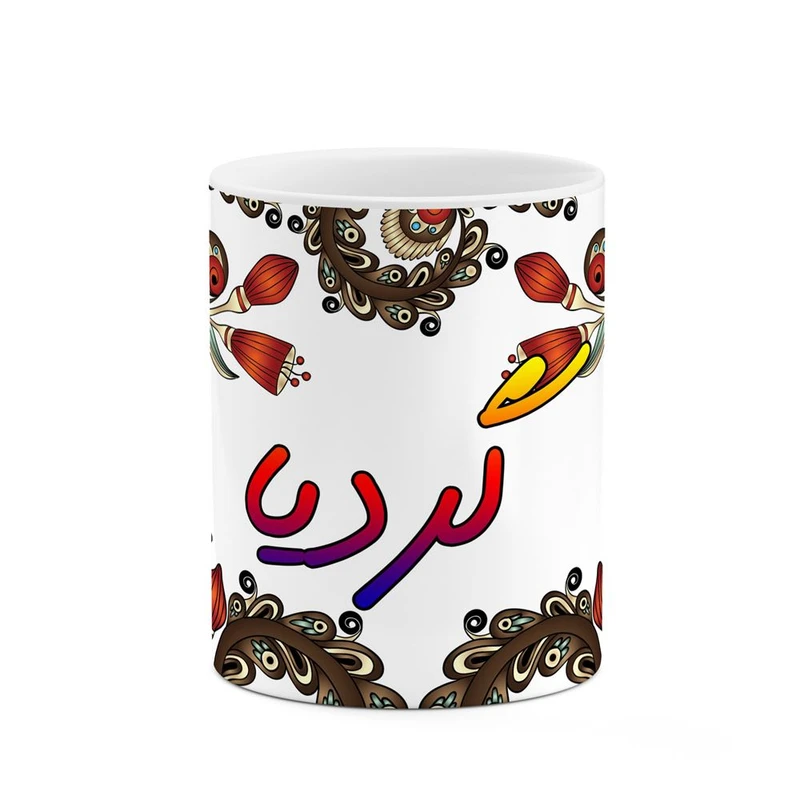 ماگ کاکتی مدل اسم گردیا طرح سنتی گل و بته کد mgh46675