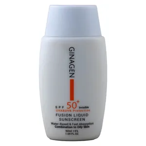 کرم ضد آفتاب بدون رنگ ژیناژن SPF 50 مدل Fusion Liquid ‌مناسب پوست‌های چرب و مختلط حجم 50 میلی‌لیتر