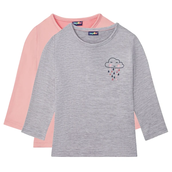 تی شرت آستین بلند دخترانه لوپیلو مدل IAN-356923 مجموعه 2 عددی 