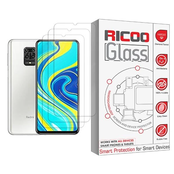 محافظ صفحه نمایش ریکو مدل Ricoo Glass MIX003 مناسب برای گوشی موبایل شیائومی Redmi Note 9 Pro (India) بسته سه عددی